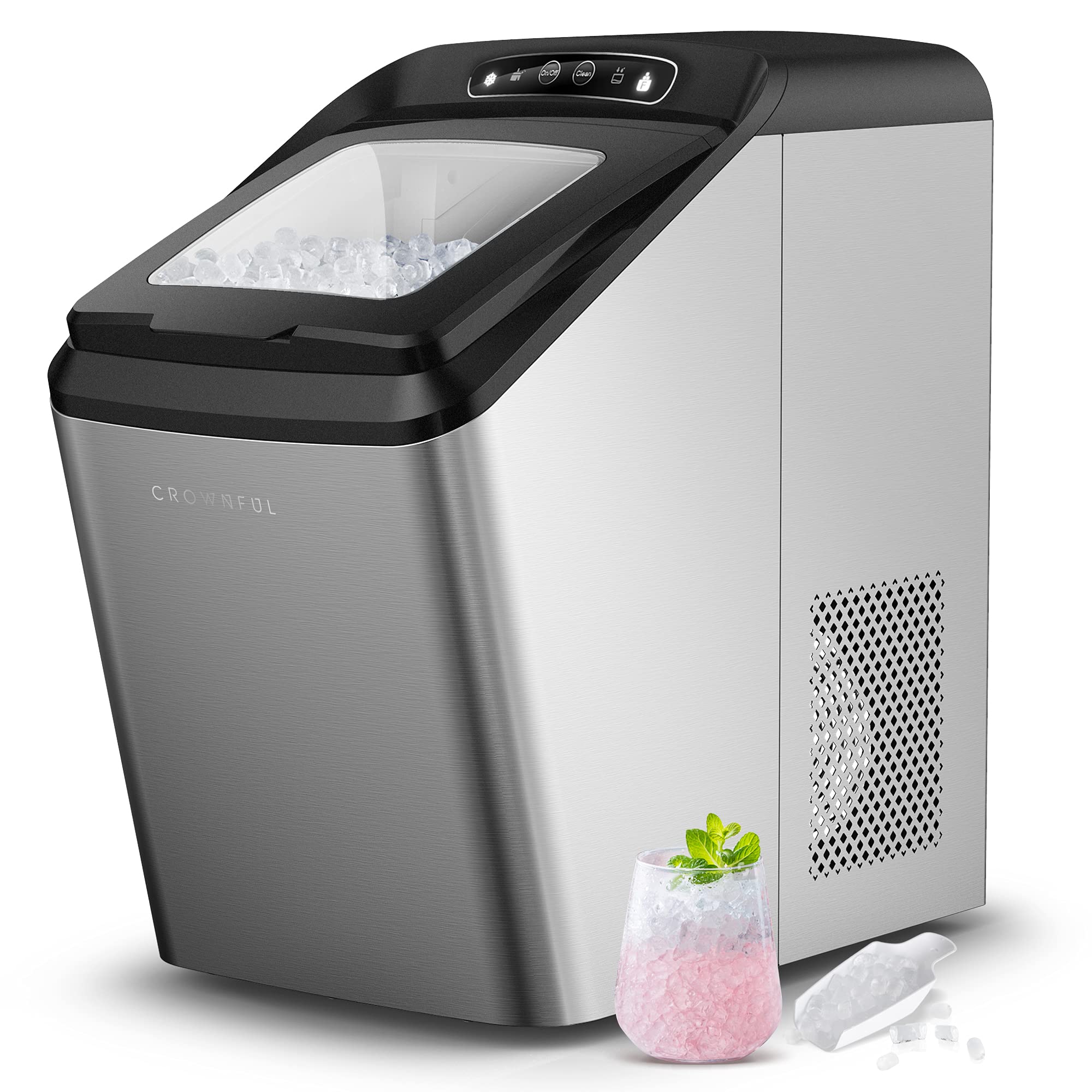 Amazon.com: CROWNFUL Nugget Ice Maker Countertop, Makes 26lbs